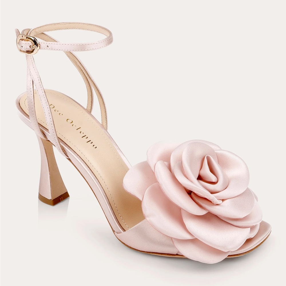 Aurora Rosette-Appliquéd Satin Sandal